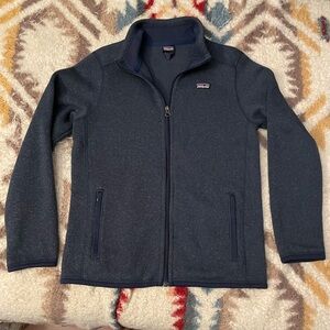 Patagonia Boys Unisex XL (14) Blue Full Zip Knit “Better Sweater” Jacket Fleece
